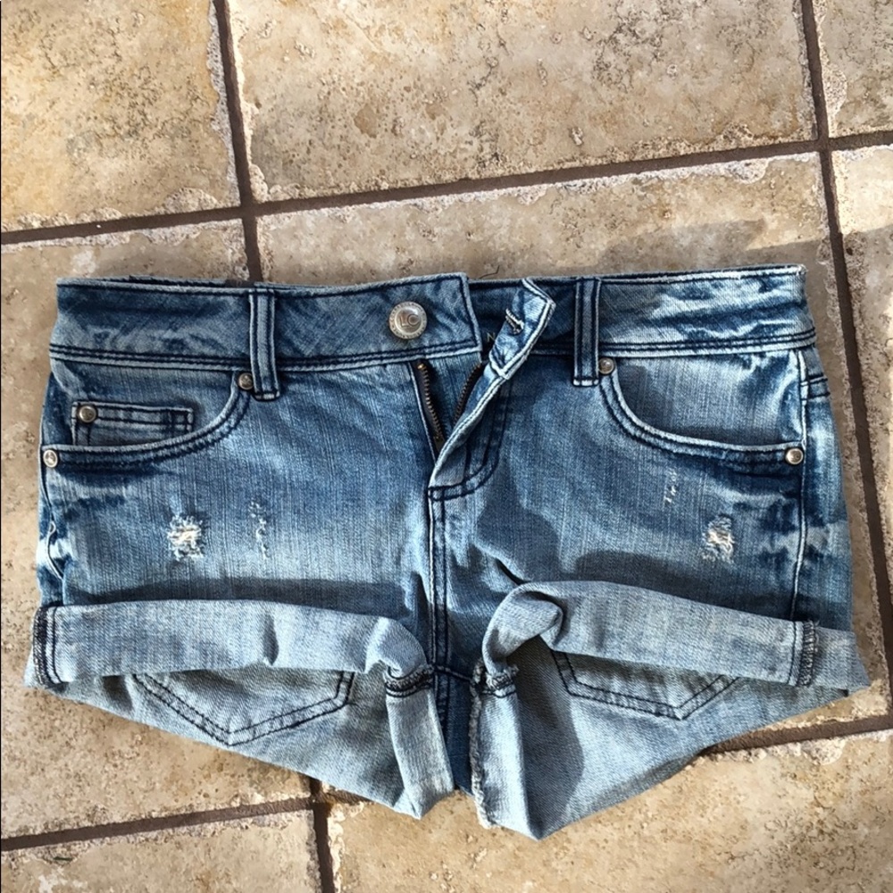 Lauren Conrad distressed jean shorts
